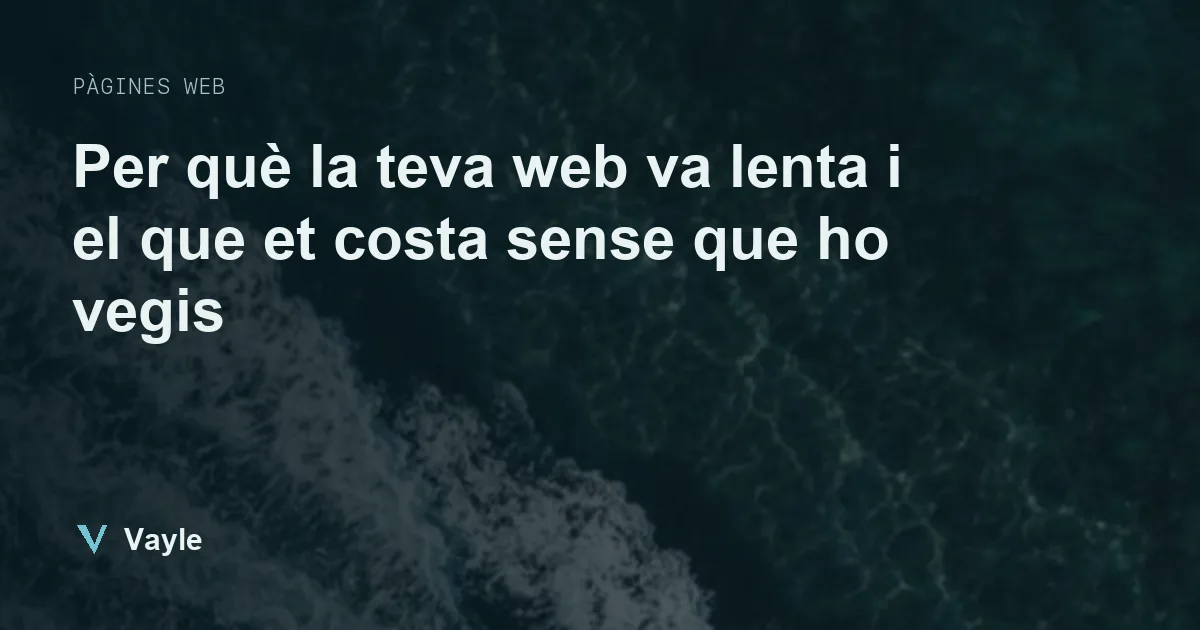 Per què la teva web va lenta i el que et costa sense que ho vegis