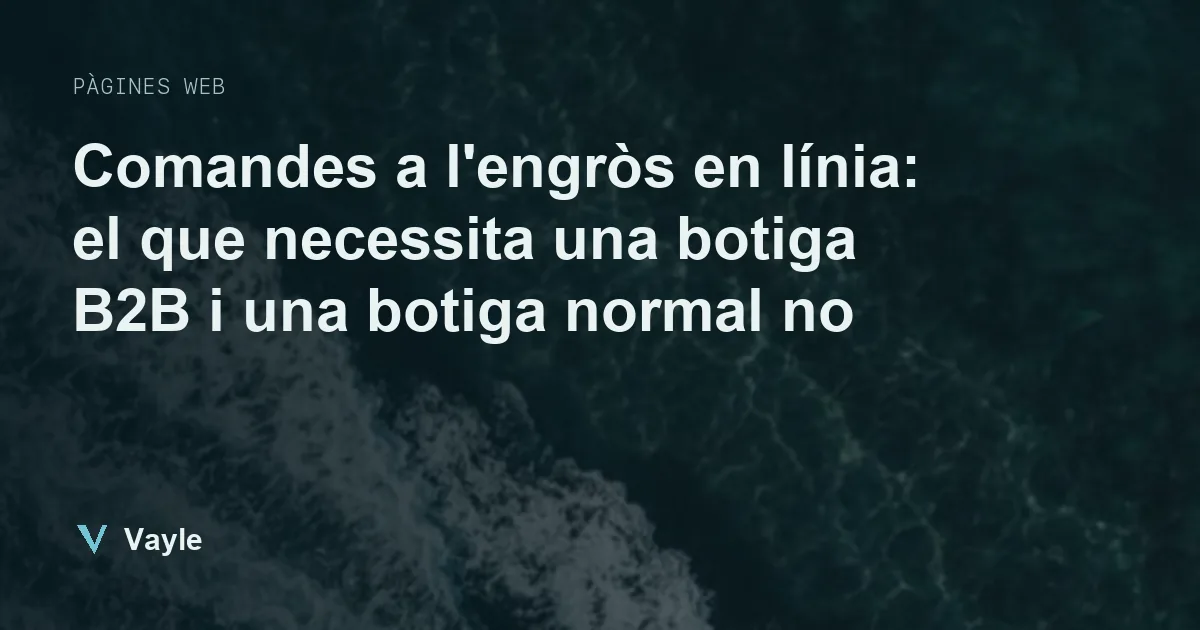 Comandes a l'engròs en línia: el que necessita una botiga B2B i una botiga normal no