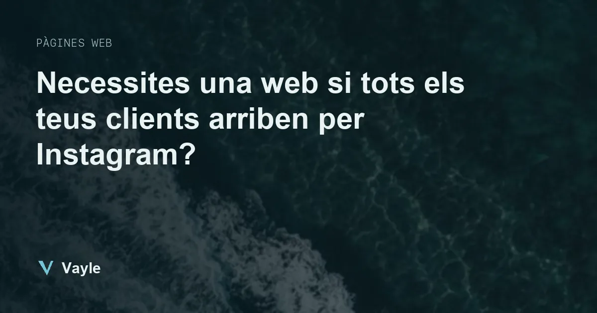 Necessites una web si tots els teus clients arriben per Instagram?