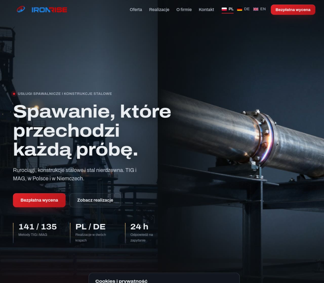 IronRise website preview