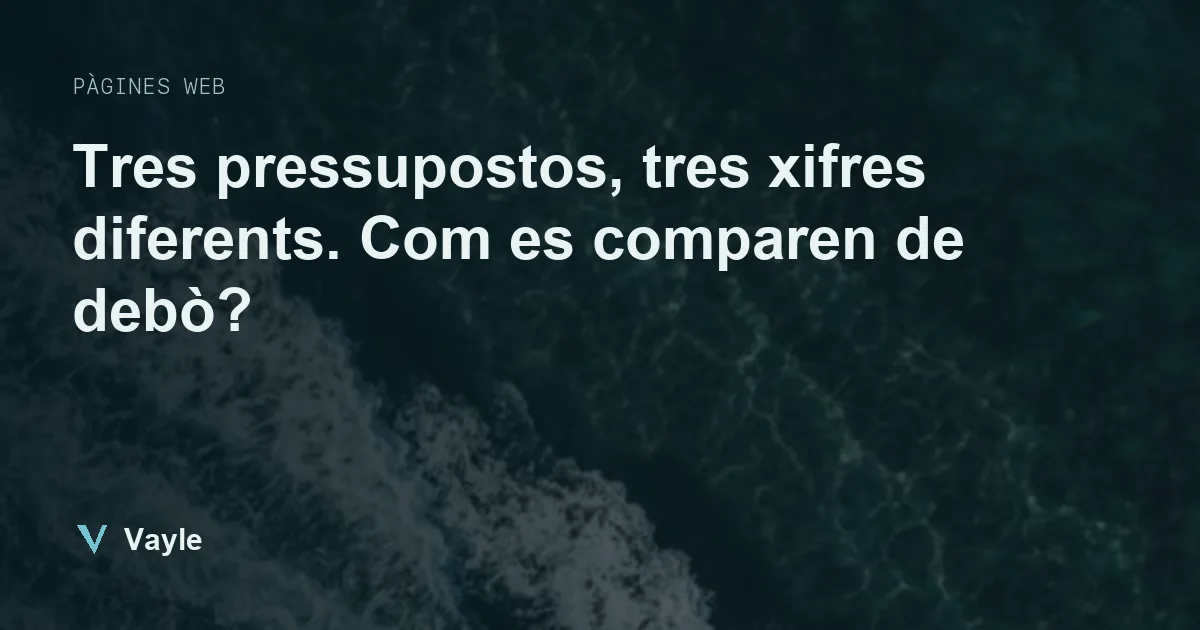 Tres pressupostos, tres xifres diferents. Com es comparen de debò?