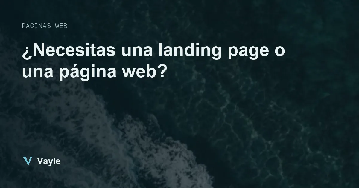 ¿Necesitas una landing page o una página web?