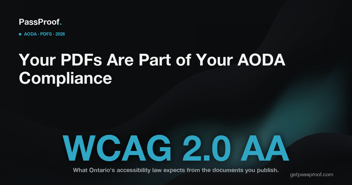 Vayle guide: accessible PDF documents under Ontario's AODA, 2026.